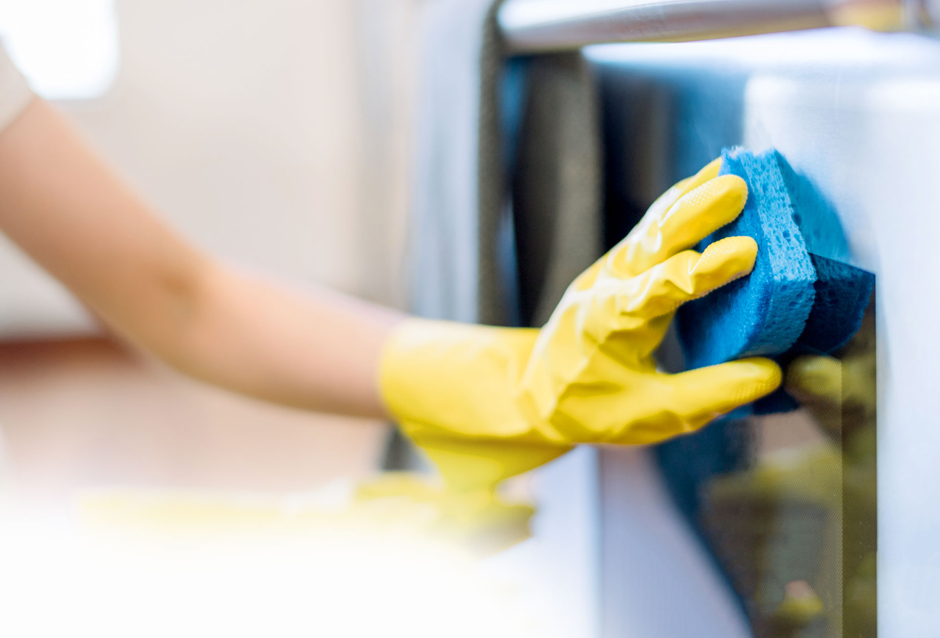 cleaning with a glove